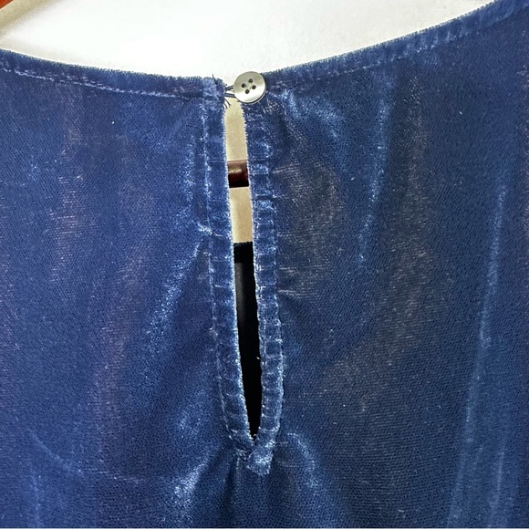 Gap Velvet Midi Slip Dress Short Sleeve Puff Sleeve Navy Luxury XXL Casual Soft - Picture 7 of 9